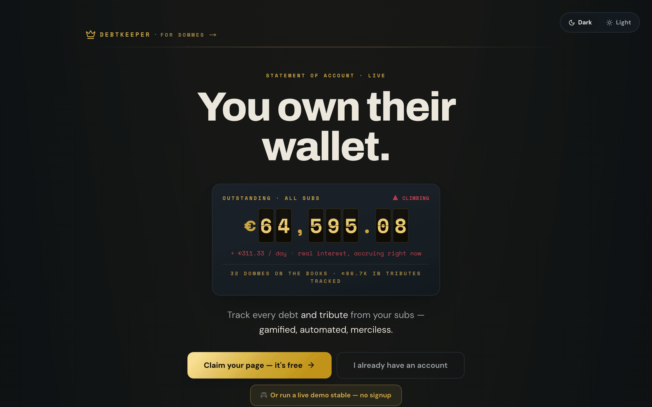 DebtKeeper — live site